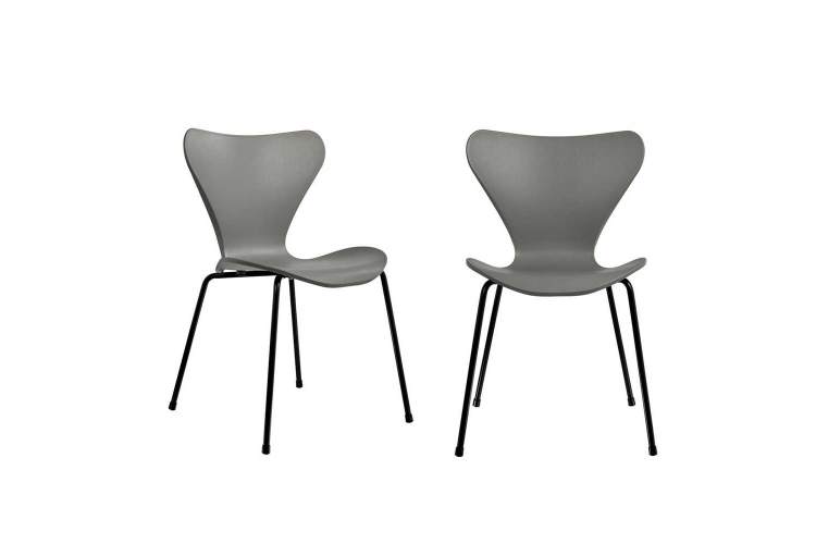 Комплект из 2-х стульев Seven Style серый с чёрными ножками