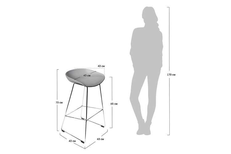 Стул полубарный Neo чёрный с чёрными ножками-5