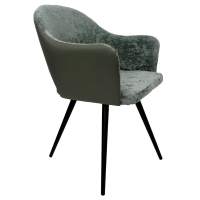 Стул Bruno зелёный шенилл с экокожей с поворотным механизмом