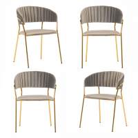 Комплект из 4-х стульев Turin латте, золотые ножки