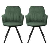 Комплект из 2-х стульев Grant зелёный шенилл на поворотном механизме