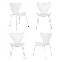 Стул Комплект из 4-х стульев Seven Style белый с белыми ножками