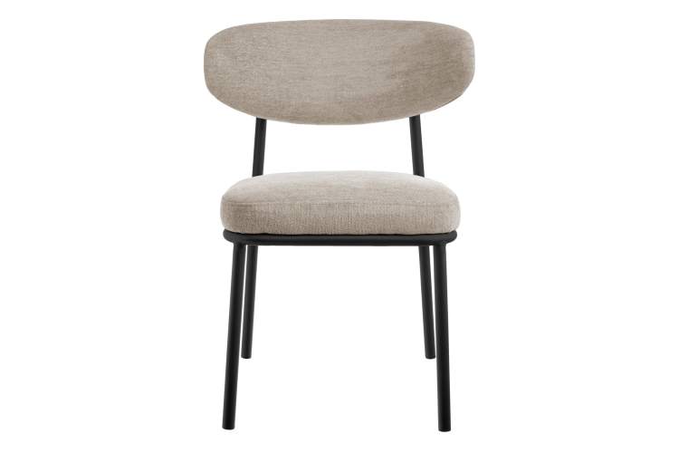 Стул Lucas 2 латте шенилл с чёрными ножками-1