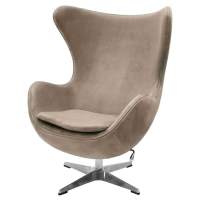 Кресло EGG STYLE CHAIR латте, искусственная замша FR 0647 Кресло EGG STYLE CHAIR латте, искусственная замша FR 0647