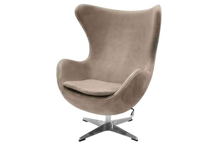 Кресло EGG STYLE CHAIR латте, искусственная замша FR 0647