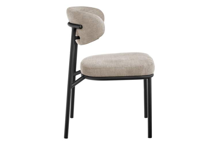Стул Lucas 2 латте шенилл с чёрными ножками-3
