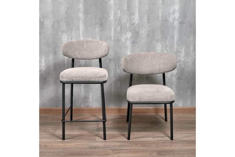 Стул Lucas 2 латте шенилл с чёрными ножками-14