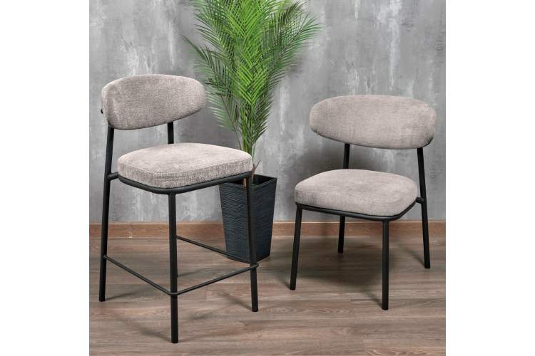 Стул Lucas 2 латте шенилл с чёрными ножками-11