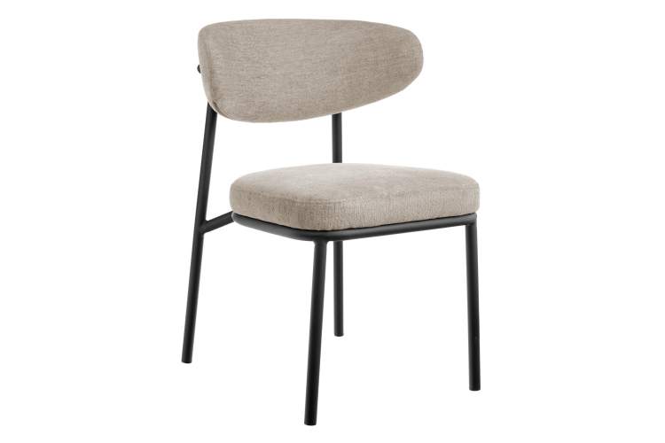 Стул Lucas 2 латте шенилл с чёрными ножками