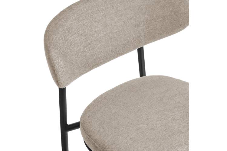 Стул Lucas 2 латте шенилл с чёрными ножками-5