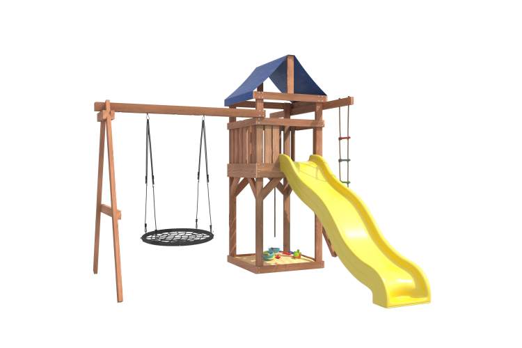 Детская площадка с качелями гнездо 100 см IgroWoods для улицы и дачи-2