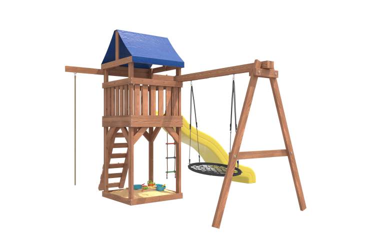 Детская площадка с качелями гнездо 100 см IgroWoods для улицы и дачи-4