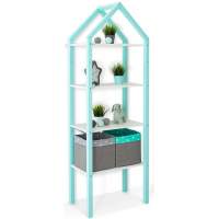 Детский напольный стеллаж-домик трансформер Бельмарко 2в1 Svogen мятный