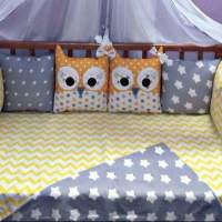 Комплект в кроватку Incanto 10 предметов Совята желтый Комплект в кроватку Incanto 10 предметов Совята желтый