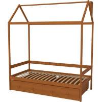 Кровать домик Капризун Р424 Э ольха эмаль с ящиками Кровать домик Капризун Р424 Э ольха эмаль с ящиками