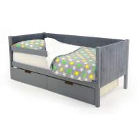 Детская кровать-тахта мягкая с бортиком и ящиками Бельмарко Svogen графит Детская кровать-тахта мягкая с бортиком и ящиками Бельмарко Svogen графит