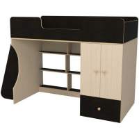 Кровать чердак Капризун 2 со шкафом дуб миланский Кровать чердак Капризун 2 со шкафом дуб миланский