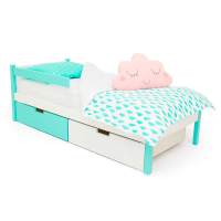 Детская кровать с бортиком и ящиками Бельмарко Svogen classic мятно-белый Детская кровать с бортиком и ящиками Бельмарко Svogen classic мятно-белый