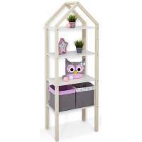 Детский напольный стеллаж-домик трансформер Бельмарко 2в1 Svogen бежевый