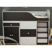 Кровать чердак Можга Красная Звезда Р430 Серый Черный Кровать чердак Можга Красная Звезда Р430 Серый Черный