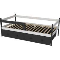 Кровать тахта Капризун Р425 белый антрацит с бортиком и ящиками Кровать тахта Капризун Р425 белый антрацит с бортиком и ящиками