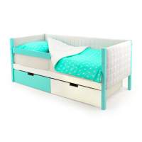 Детская кровать-тахта мягкая с бортиком и ящиками Бельмарко Svogen мятно-белый Детская кровать-тахта мягкая с бортиком и ящиками Бельмарко Svogen мятно-белый
