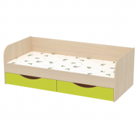 Одноярусная кровать с матрасом Seven dreams Belden с ящиками цвет дуб млечный лайм Одноярусная кровать с матрасом Seven dreams Belden с ящиками цвет дуб млечный лайм