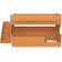 Двухъярусная кровать Р444-2 Капризун 12 с лестницей с ящиками оранжевый