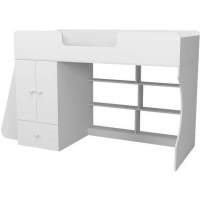 Кровать чердак Р445 Капризун 1 со шкафом белый Кровать чердак Р445 Капризун 1 со шкафом белый