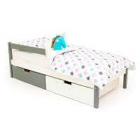 Детская кровать с бортиком и ящиками Бельмарко Svogen classic графит-белый Детская кровать с бортиком и ящиками Бельмарко Svogen classic графит-белый