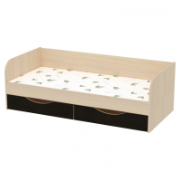 Одноярусная кровать с матрасом Seven dreams Belden с ящиками цвет дуб млечный венге Одноярусная кровать с матрасом Seven dreams Belden с ящиками цвет дуб млечный венге