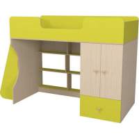Кровать чердак Капризун 2 со шкафом лайм Кровать чердак Капризун 2 со шкафом лайм