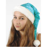 Колпак парча мех голубой Вестифика 109 001 004