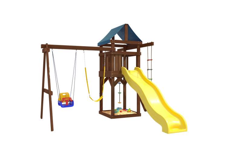 Детская площадка IgroWoods Premium с качелями 3 в 1 и гибкими подвесными ДП-15 Premium-3