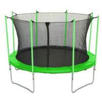 Батут с лестницей и внутренней сеткой 360 см зеленый