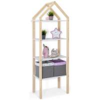 Детский напольный стеллаж-домик трансформер Бельмарко 2в1 Svogen натура