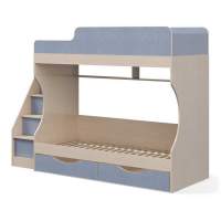 Кровать двухъярусная с ящиками Капризун 6 лен голубой Кровать двухъярусная с ящиками Капризун 6 лен голубой