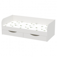 Одноярусная кровать с матрасом Seven dreams Belden цвет белый с ящиками Одноярусная кровать с матрасом Seven dreams Belden цвет белый с ящиками