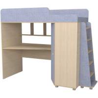 Кровать чердак с рабочей зоной Р440 Капризун 5 лен голубой Кровать чердак с рабочей зоной Р440 Капризун 5 лен голубой