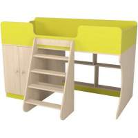 Кровать чердак Р441 Капризун 9 лайм со шкафом Кровать чердак Р441 Капризун 9 лайм со шкафом