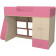 Кровать чердак Капризун 2 со шкафом розовый
