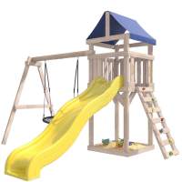 Детская площадка неокрашенная Сlassic с качелями гнездо 100 см IgroWoods для улицы и дачи