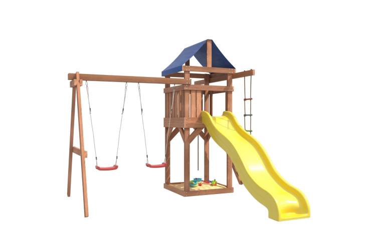 Детская площадка с качелями лодочка IgroWoods для улицы и дачи-2