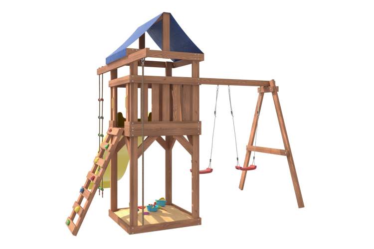 Детская площадка с качелями лодочка IgroWoods для улицы и дачи-3