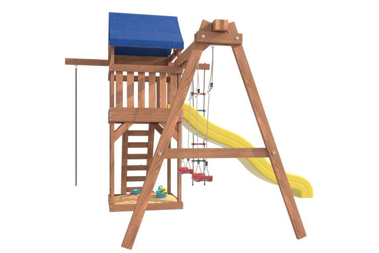 Детская площадка с качелями лодочка IgroWoods для улицы и дачи-5