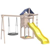Детская площадка не окрашенная с качелями гнездо 100 см IgroWoods для улицы и дачи