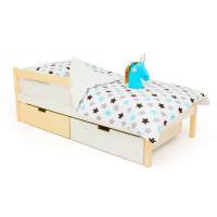 Детская кровать с бортиком и ящиками Бельмарко Svogen classic бежево-белый Детская кровать с бортиком и ящиками Бельмарко Svogen classic бежево-белый