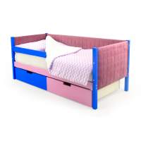 Детская кровать-тахта мягкая с бортиком и ящиками Бельмарко Svogen синий-лаванда Детская кровать-тахта мягкая с бортиком и ящиками Бельмарко Svogen синий-лаванда