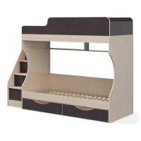 Кровать двухъярусная с ящиками Капризун 6 дуб миланский Кровать двухъярусная с ящиками Капризун 6 дуб миланский