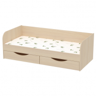 Одноярусная кровать с матрасом Seven dreams Belden цвет дуб млечный с ящиками Одноярусная кровать с матрасом Seven dreams Belden цвет дуб млечный с ящиками